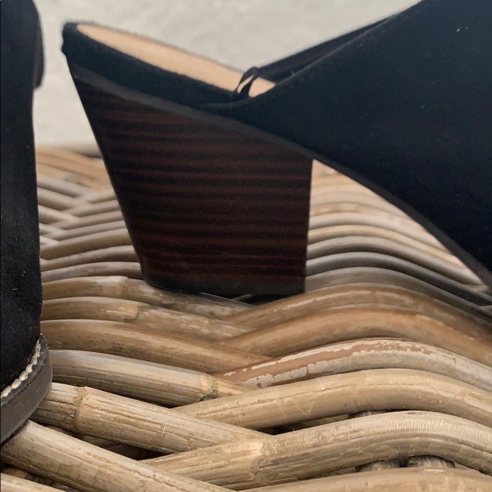 Faux Suede Black Clogs - Picture 2 of 2